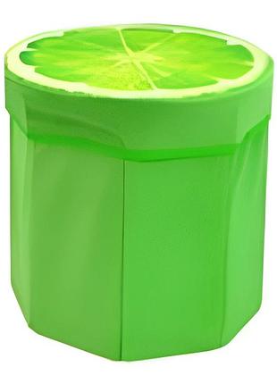 Пуф-тумба складана stenson fruits 35×32 см, фланелеве покриття, салатовий, модель r33430-m, для дому та кімнати дітей
