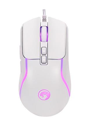 Проводная оптическая мышь marvo capo 20 m292, rgb-подсветка, регулируемый dpi 1200/8000, белая