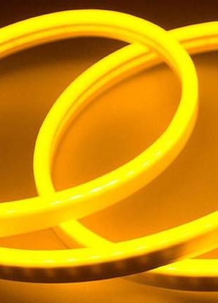 Светодиодная лента led neon 0729 — желтая 5 м, гибкая, силиконовая, питание 12–220 в