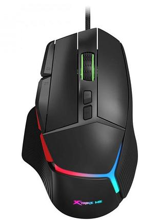 Мышь проводная компьютерная xtrike me gm-415, 8000 dpi, 9 кнопок, rgb подсветка, черная (gm-415)