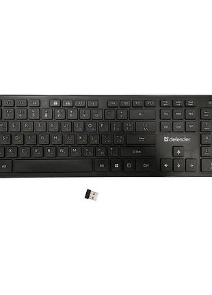 Клавіатура бездротова defender comfort mt ua black, 104 клавіші, мембранна, живлення від 1 x aaa батарейки, зручна офісна