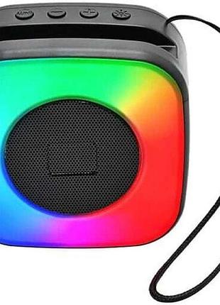 Беспроводная портативная колонка sps lx-01 c rgb подсветкой и подставкой для телефона black