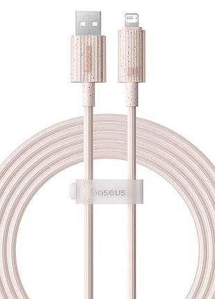 Кабель baseus p10360200421-01 habitat usb – lightning 2.4a 2м для быстрой зарядки pink