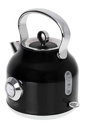 Чайник электрический adler strix ad 1346 1.7 л 2200w (классический электрочайник) черный