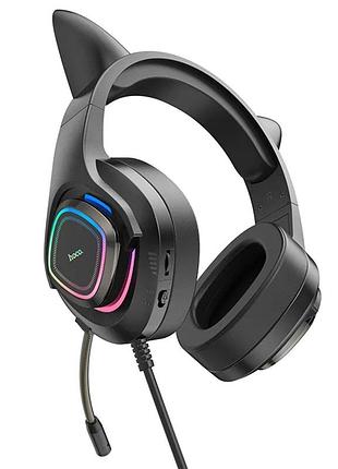 Навушники ігрові з вушками hoco w107 cute cat luminous cat ear gaming headphones phantom cat