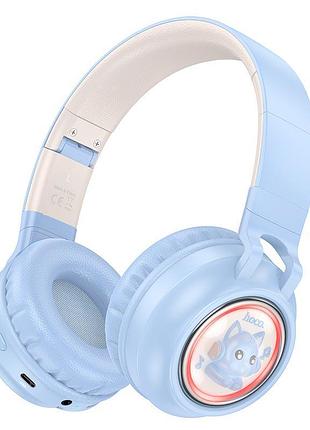 Накладные наушники hoco cute fun w50 bluetooth 5.3/aux 3.5 мм/до 12 часов blue (26576)