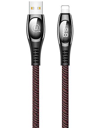 Кабель usams lightning digital display us-sj368 u36 charging red 1.2m