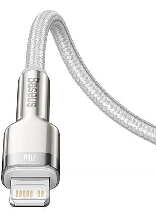Кабель baseus type-c для lightning cafule series metal data cable | 2m, 20w, pd |(catljk-b02) white 6