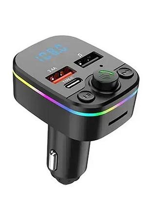 Трансмиттер fm mod hz 607 bt 2usb + type c black