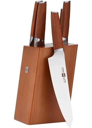 Кухонный набор ножей xiaomi huohou 6 в 1 с подставкой (hu0158)