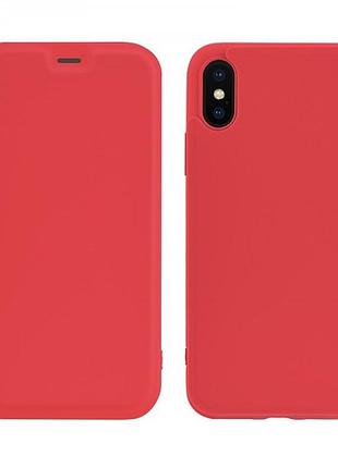 Чехол книга hoco colorful series liquid silicone для iphone xs max tpu red