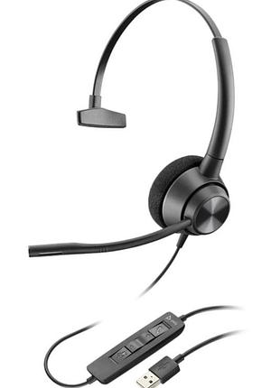 Гарнитура poly encorepro 310 с микрофоном, usb type-a, моноухо, черная
