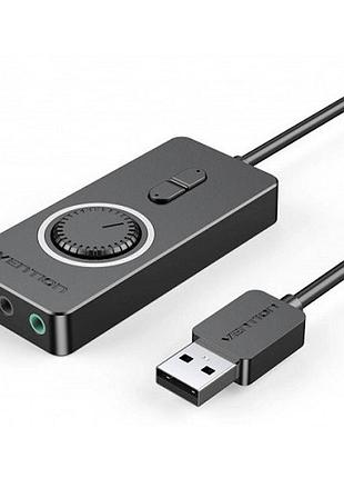 Звукова плата usb vention cdrbb audio usb - 3х3.5мм jack 0.15m volume control