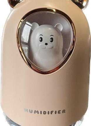 Зволожувач повітря з підсвічуванням humidifier h20 8023 bear рожевий