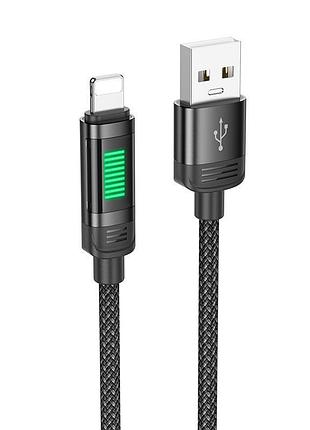 Кабель для зарядки hoco u126 usb to lightning 2.4a 1.2м black