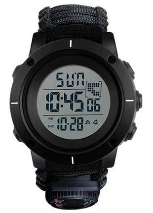 Годинник наручний skmei 1213bk compass термометр / свисток / кресало black