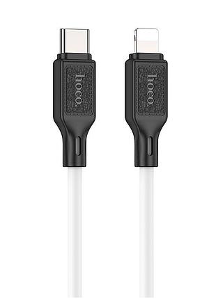 Кабель hoco x90 type-c to lightning cool silicone pd charging data cable 1m, 20w, 3a white
