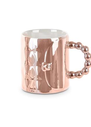 Керамическая чашка stenson beads с ручкой в ​​форме бусин, размер: 8х10 см