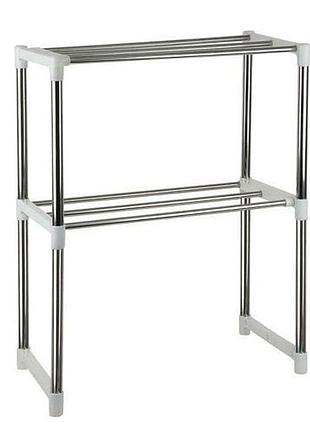 Полка-стеллаж stenson r94072 для микроволновки металлическая 47-87х24х63 см white