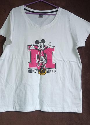 Футболка женская белая minnie mouse,  l