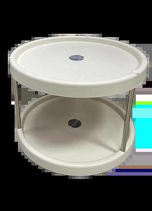 Полка-стеллаж stenson r93345 вращающийся 2яр 16,8х24,8 см white