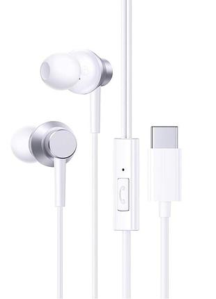 Наушники с микрофоном baseus encok cz11 wired earphones a00164300213-z1 hi-fi audio/type-c white