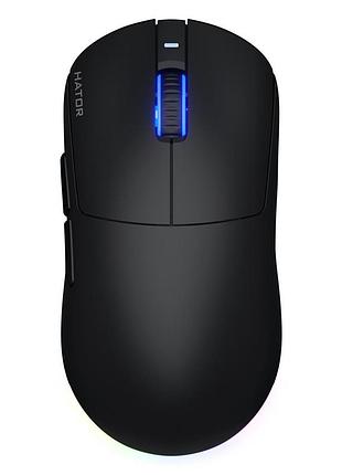Беспроводная игровая мышь hator quasar 3 wireless, оптическая, 12000 dpi, аккумуляторная, черная (htm730)