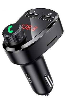 Автомобильный fm-трансмиттер hoco de24 superior car bt fm transmitter 2хusb 2.4a black