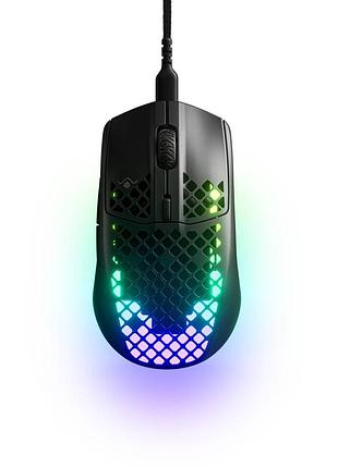 Мышка steelseries aerox 3 (62611_ss), проволочная, черная onyx, 2022 года, rgb