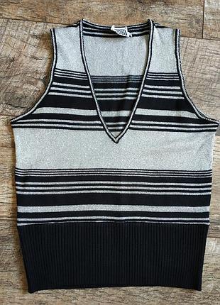 Безрукавка жилет чорна зі сріблом люрекс від bonbee-м-ка