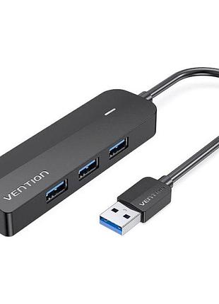 Хаб-usb vention 4 в 1 usb-a - 3хusb3.0/2xtrs audio sound card/micro-b power (chibf)