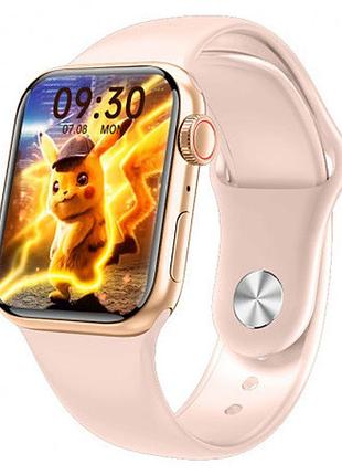 Умные смарт-часы m26 plus 44mm aluminium с беспроводной зарядкой и микрофоном gold