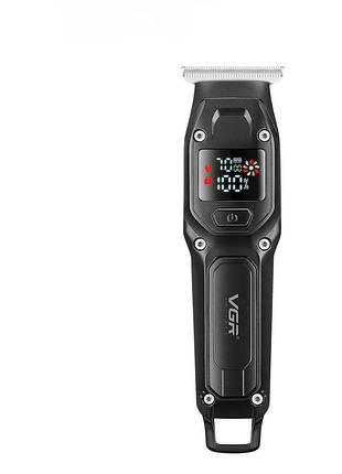Тример для стрижки vgr v-964 led дисплей 4 насадки 7000 rpm чорний