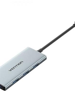 Хаб-usb vention 7 в 1 usb-c - hdmi/3хusb3.0/sd/tf/pd (tophb)