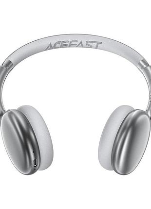 Беспроводные наушники полноразмерные acefast h8 silver bluetooth 5.4 anc до 40 часов с микрофоном