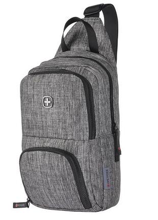 Міський рюкзак-слінг wenger cross body bag 8л з ручкою для перенесення вугільно-сірий (605029)