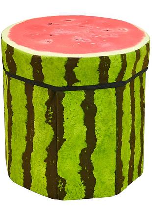 Складной пуф stenson fruits 30×30 см – зеленый с черными и розовыми акцентами