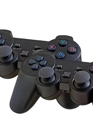 Ігрова приставка tv stick з двома бездротовими джойстиками, wi-fi 2.4/5 ггц, чорна