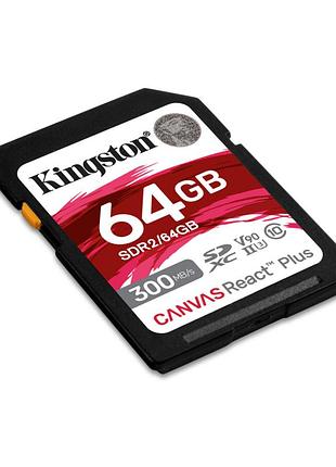 Карта памяти kingston canvas react plus sdxc uhs ii sdr2 64gb (canvas react plus 64gb)