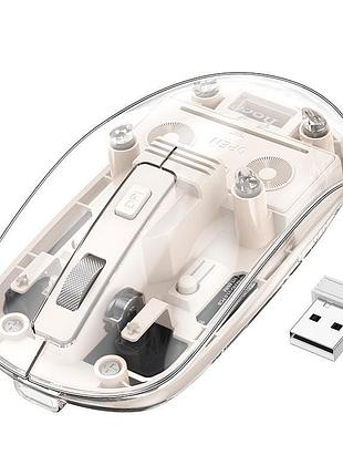 Миша комп'ютерна бездротова hoco mysterious dual-mode silent wireless mouse gm29 800/1200/1600dpi білий
