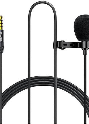 Микрофон петличный awei lavalier mk1 3 м черный
