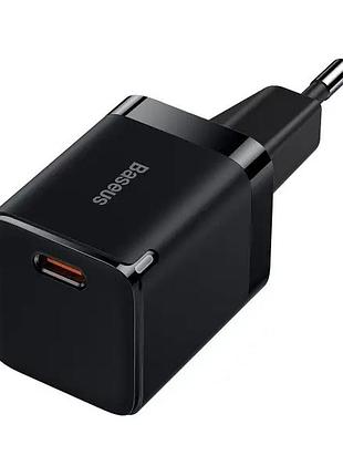 Ережевий зарядний пристрій baseus ccgn010101 gan3 fast charger 30w type-c black