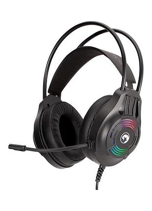 Наушники игровые с микрофоном marvo h8326 black ведущие rgb подсветка 3.5 мм usb 40 мм драйверы (h8326)
