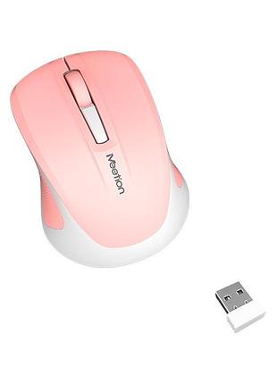 Компьютерная мышь meetion minigo wireless 2.4g, оптическая 1200 dpi, розовый корпус