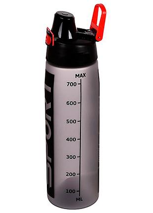 Бутылка-поилка пластиковая stenson freeze r30224 серая 750 мл с мерной шкалой (r30224)