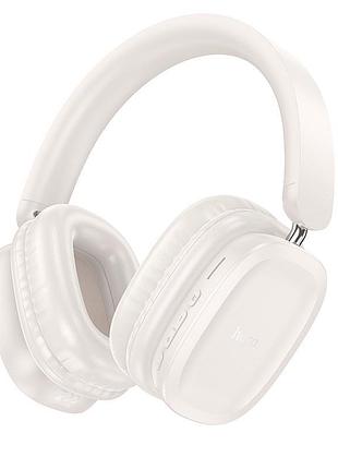 Беспроводные наушники hoco w51 bluetooth 5.3/aux/tf-карта с поддержкой hi-fi audio 400 мач до 46 часов молочно-белые