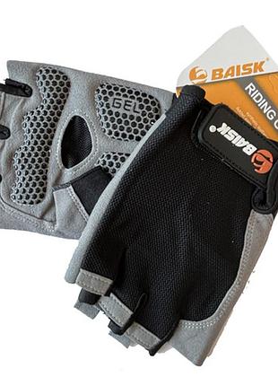 Велосипедные перчатки беспалые baisk bsk-606 riding glove black-gray l size