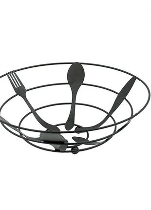 Корзина stenson "cutlery" r88760 из нержавеющей стали 27 см – круглый фруктовый органайзер