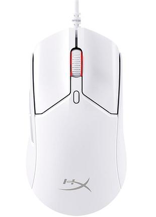 Мышь геймерская проводная hyperx pulsefire haste 2, rgb-подсветка, 26000 dpi, кабель 1.8 м, белая