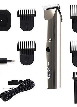 Машинка для стрижки волос adler ad 2834 lcd до 3 часов работы водонепроницаемый silver